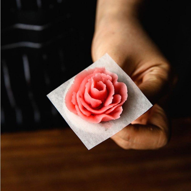 EORTA 1500 Pcs Flower Lifter Paper Cream Piping Paper Disposable Piping Flower Transfer Wax Paper Cake Frosting/Icing/Sugar Sheets for Cake Dessert Pastry Decoration, 3 Sizes - Image 3